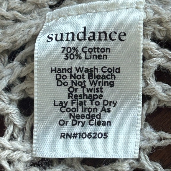 Sundance Women’s Size Small Beige Open Knit Cardigan Sweater Linen Blend - Picture 5 of 5